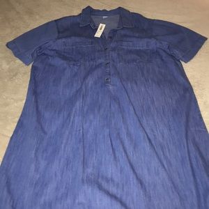 Short sleeve jean shirt dress